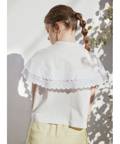 COEL（コエル）の「ダブルレースブラウス（シャツ/ブラウス・レディース・ホワイト/ブラック・FREE）」の4枚目の写真