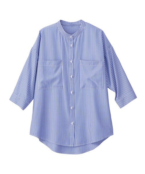 GeeRA（ジーラ）の「パール調ボタンバックフリルシャツ（シャツ/ブラウス・レディース・ブルー/オレンジ・MEDIUM/LARGE）」の12枚目の写真