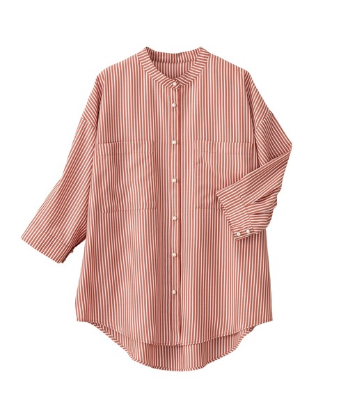 GeeRA（ジーラ）の「パール調ボタンバックフリルシャツ（シャツ/ブラウス・レディース・ブルー/オレンジ・MEDIUM/LARGE）」の15枚目の写真