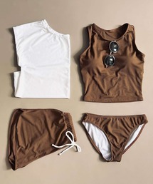 水着 レディース 体型カバー ラッシュガード フィットネス 水陸両用 ラッシュ 付き アメスリ タンキニ 体型カバー セットアップ レディース