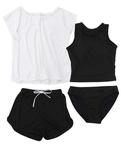 OSYAREVO(オシャレボ)の「水着 レディース 体型カバー ラッシュガード フィットネス 水陸両用 ラッシュ 付き アメスリ タンキニ 体型カバー セットアップ レディース(水着・レディース・ブラック/パープル/ブルー/ブラウン/オリーブ/ブラウン系その他/ベージュ・MEDIUM/LARGE/X-LARGE)」の12枚目の写真