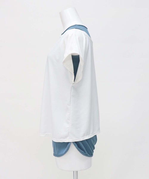 OSYAREVO(オシャレボ)の「水着 レディース 体型カバー ラッシュガード フィットネス 水陸両用 ラッシュ 付き アメスリ タンキニ 体型カバー セットアップ レディース(水着・レディース・ブラック/パープル/ブルー/ブラウン/オリーブ/ブラウン系その他/ベージュ・MEDIUM/LARGE/X-LARGE)」の20枚目の写真