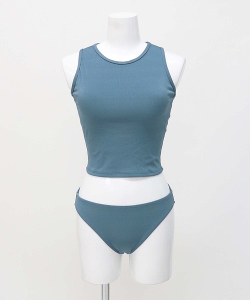 OSYAREVO(オシャレボ)の「水着 レディース 体型カバー ラッシュガード フィットネス 水陸両用 ラッシュ 付き アメスリ タンキニ 体型カバー セットアップ レディース(水着・レディース・ブラック/パープル/ブルー/ブラウン/オリーブ/ブラウン系その他/ベージュ・MEDIUM/LARGE/X-LARGE)」の22枚目の写真