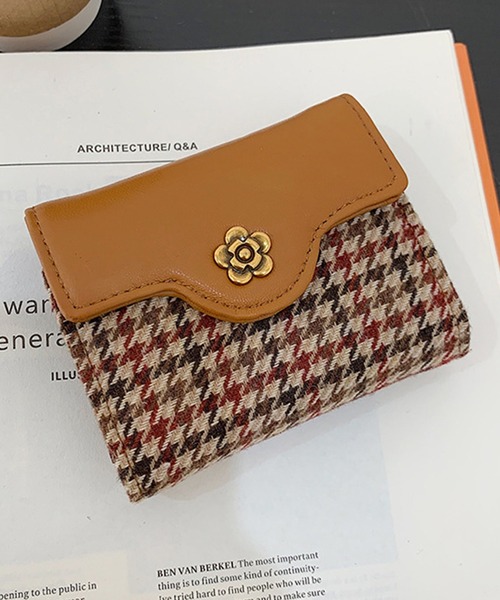 DAY CLOSET(デイ クローゼット)の「レディース 千鳥格子アコーディオンカードケース(カードケース・レディース・グリーン/ブラウン/ブラック・ONE SIZE)」の2枚目の写真