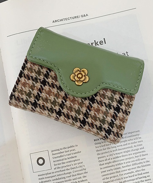 DAY CLOSET(デイ クローゼット)の「レディース 千鳥格子アコーディオンカードケース(カードケース・レディース・グリーン/ブラウン/ブラック・ONE SIZE)」の3枚目の写真