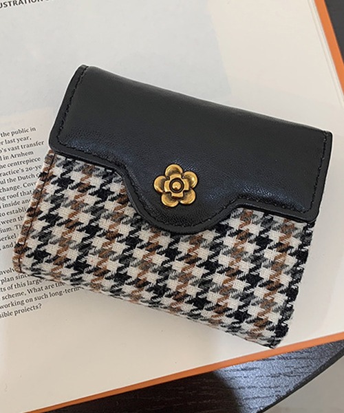 DAY CLOSET(デイ クローゼット)の「レディース 千鳥格子アコーディオンカードケース(カードケース・レディース・グリーン/ブラウン/ブラック・ONE SIZE)」の1枚目の写真