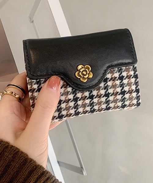 DAY CLOSET(デイ クローゼット)の「レディース 千鳥格子アコーディオンカードケース(カードケース・レディース・グリーン/ブラウン/ブラック・ONE SIZE)」の4枚目の写真