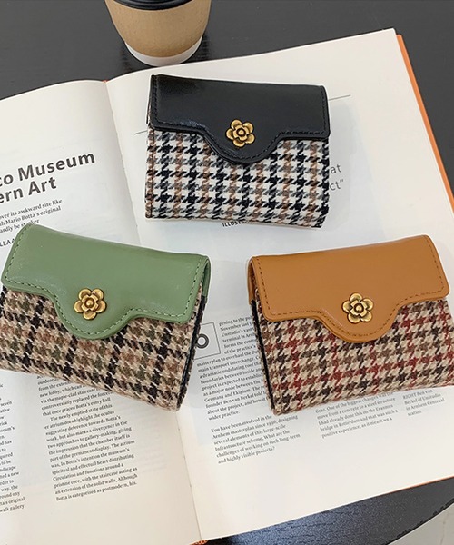 DAY CLOSET(デイ クローゼット)の「レディース 千鳥格子アコーディオンカードケース(カードケース・レディース・グリーン/ブラウン/ブラック・ONE SIZE)」の8枚目の写真