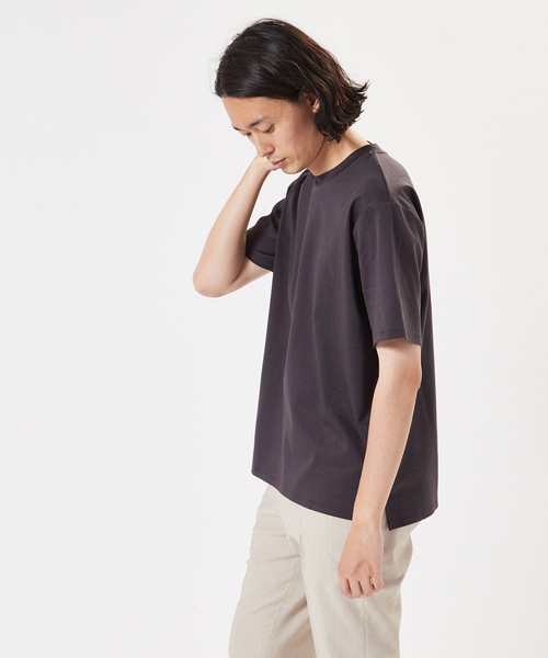 EDIFICE（エディフィス）の「【made in japan】スーピマコットン ポンチ クルーネック Tシャツ（Tシャツ/カットソー・メンズ・ブラック/グレー/ホワイト/ベージュ/サックスブルー/オレンジ系その他・LARGE/X-LARGE/MEDIUM/SMALL）」の12枚目の写真