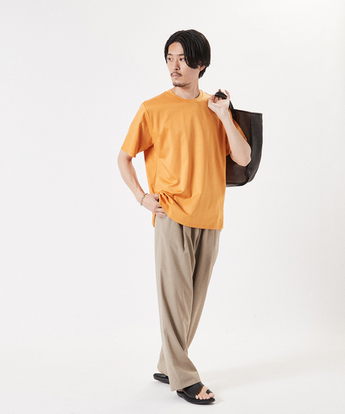 EDIFICE（エディフィス）の「【made in japan】スーピマコットン ポンチ クルーネック Tシャツ（Tシャツ/カットソー・メンズ・ブラック/グレー/ホワイト/ベージュ/サックスブルー/オレンジ系その他・LARGE/X-LARGE/MEDIUM/SMALL）」の20枚目の写真