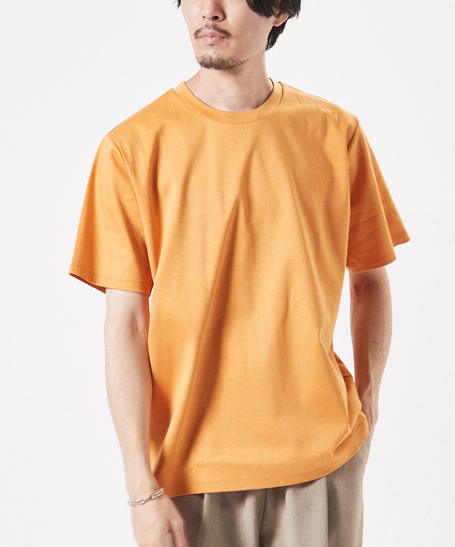 EDIFICE（エディフィス）の「【made in japan】スーピマコットン ポンチ クルーネック Tシャツ（Tシャツ/カットソー・メンズ・ブラック/グレー/ホワイト/ベージュ/サックスブルー/オレンジ系その他・LARGE/X-LARGE/MEDIUM/SMALL）」の22枚目の写真