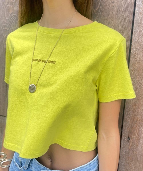 esutoreja（エストレジャ）の「クロップロゴティー（Tシャツ/カットソー・レディース・ホワイト/イエロー・FREE）」の15枚目の写真