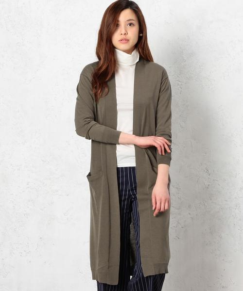 green label relaxing（グリーンレーベルリラクシング）の「GT C/ACE SUPER LONG カーディガン◆（カーディガン/ボレロ・レディース・ライトグレー/オリーブ/ネイビー/グレー/その他1・FREE）」の15枚目の写真