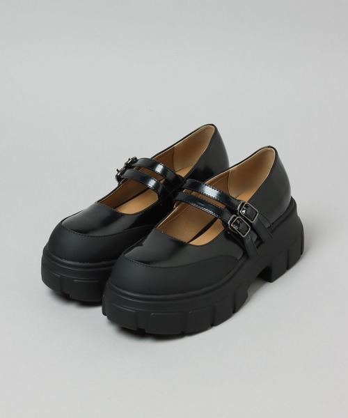 HARE（ハレ）の「ボリュームソールストラップシューズ(HARE)（ローファー・レディース・ブラック/ブラック系その他・MEDIUM/LARGE）」の8枚目の写真