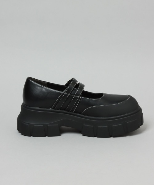 HARE（ハレ）の「ボリュームソールストラップシューズ(HARE)（ローファー・レディース・ブラック/ブラック系その他・MEDIUM/LARGE）」の10枚目の写真