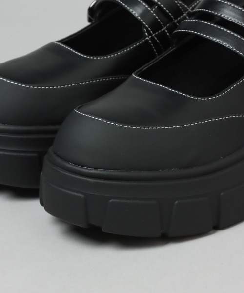 HARE（ハレ）の「ボリュームソールストラップシューズ(HARE)（ローファー・レディース・ブラック/ブラック系その他・MEDIUM/LARGE）」の14枚目の写真