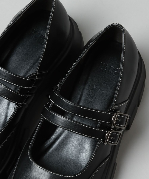HARE（ハレ）の「ボリュームソールストラップシューズ(HARE)（ローファー・レディース・ブラック/ブラック系その他・MEDIUM/LARGE）」の17枚目の写真