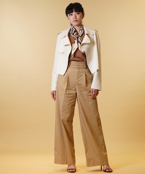 【Chakra8】うさとの服 ベージュ ワイドパンツ ボタン ゴムウエスト Chakra8】うさとの服 ベージュ ワイドパンツ ボタン ゴム