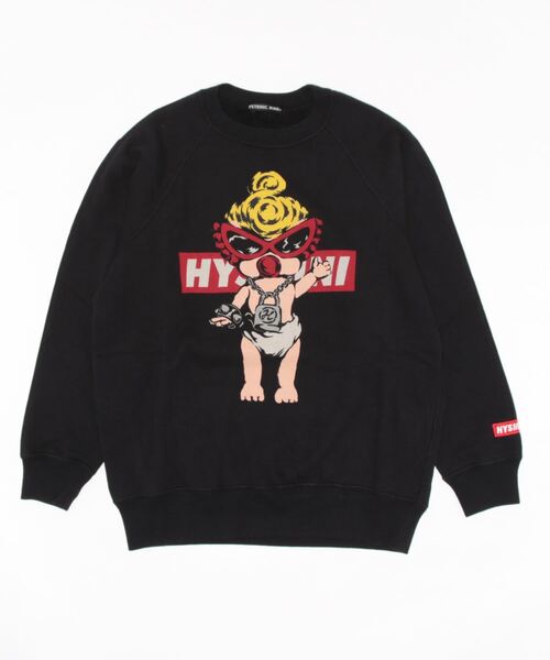 HYSTERIC MINI（ヒステリックミニ）の「HYSTERIC DOLL 裏毛トレーナー（スウェット・キッズ・ブラック/ピンク/レモンイエロー/ライトグレー・130/140）」の2枚目の写真