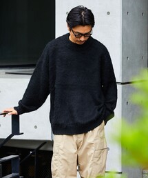 FREAK'S STORE | WEB限定 ビッグシルエット モヘヤタッチ クルーネック シャギーニット/セーター(ニット/セーター)