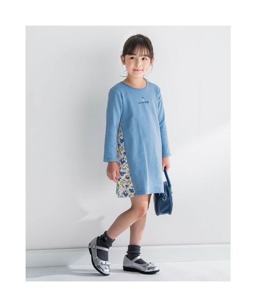 BeBe(ベベ)の「BeBe/ミニウラゲ サイド 切り替え ワンピース (90~150cm)(ワンピース・キッズ・ブルー/グレー・140/120/150/100/90/130/110)」の8枚目の写真