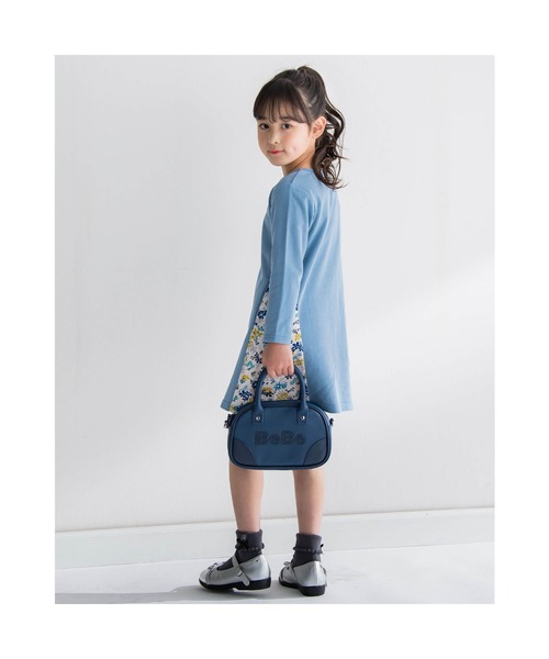 BeBe(ベベ)の「BeBe/ミニウラゲ サイド 切り替え ワンピース (90~150cm)(ワンピース・キッズ・ブルー/グレー・140/120/150/100/90/130/110)」の18枚目の写真