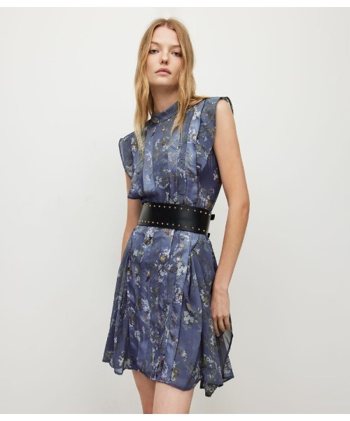 ALLSAINTS(オールセインツ)の「FLEUR VIOLA MINI DRESS | FLEUR VIOLA ミニ ドレス・ワンピース(ワンピース・レディース・ブルー系その他・6/8/4/2/10)」の1枚目の写真