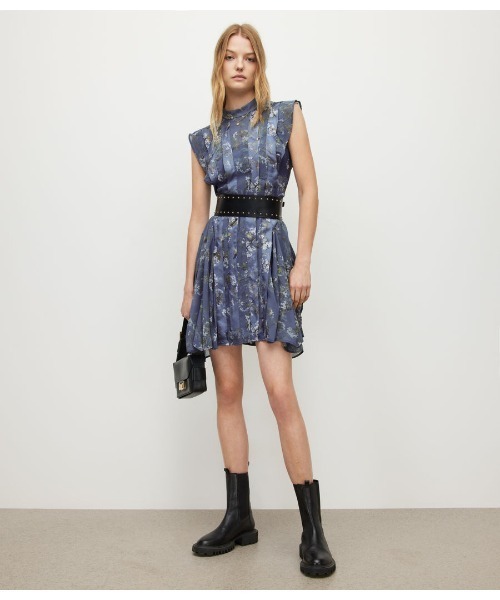 ALLSAINTS(オールセインツ)の「FLEUR VIOLA MINI DRESS | FLEUR VIOLA ミニ ドレス・ワンピース(ワンピース・レディース・ブルー系その他・6/8/4/2/10)」の4枚目の写真