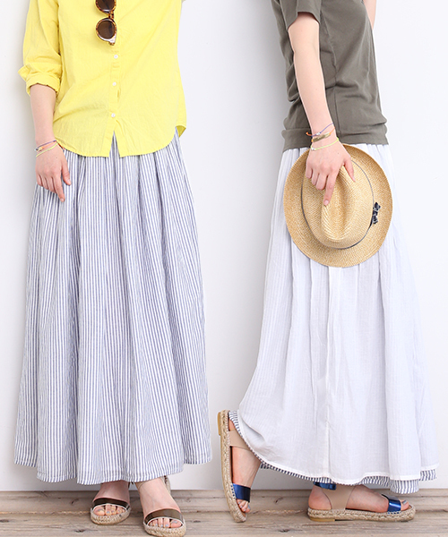 B:MING by BEAMS（ビーミングバイビームス）の「＜InRed 6月号掲載＞ビーミング by ビームス / リバーシブル マキシスカート（スカート・レディース・オフホワイト/ネイビー/ブルー系その他/その他/ダークブルー/サックスブルー/その他1/ホワイト系その他・ONE SIZE）」の4枚目の写真