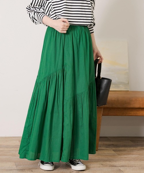 URBAN RESEARCH Sonny Label（アーバンリサーチサニーレーベル）の「コードコットンアシメギャザースカート（スカート・レディース・グリーン/レッド/ブラック・FREE）」の3枚目の写真