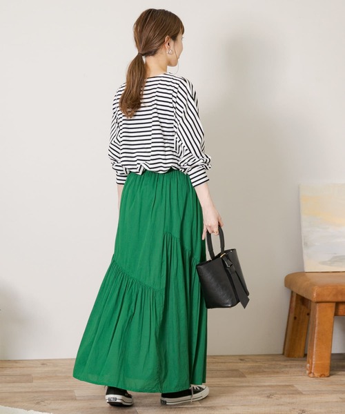 URBAN RESEARCH Sonny Label（アーバンリサーチサニーレーベル）の「コードコットンアシメギャザースカート（スカート・レディース・グリーン/レッド/ブラック・FREE）」の9枚目の写真