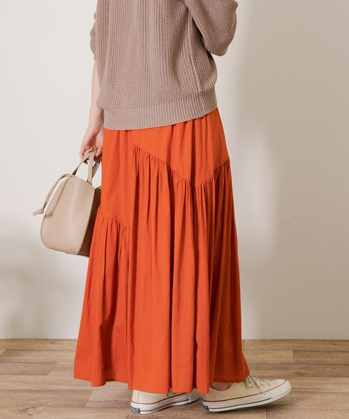 URBAN RESEARCH Sonny Label（アーバンリサーチサニーレーベル）の「コードコットンアシメギャザースカート（スカート・レディース・グリーン/レッド/ブラック・FREE）」の18枚目の写真