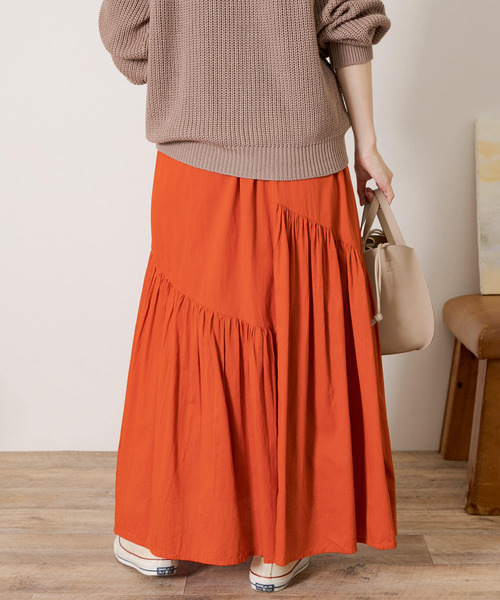 URBAN RESEARCH Sonny Label（アーバンリサーチサニーレーベル）の「コードコットンアシメギャザースカート（スカート・レディース・グリーン/レッド/ブラック・FREE）」の19枚目の写真