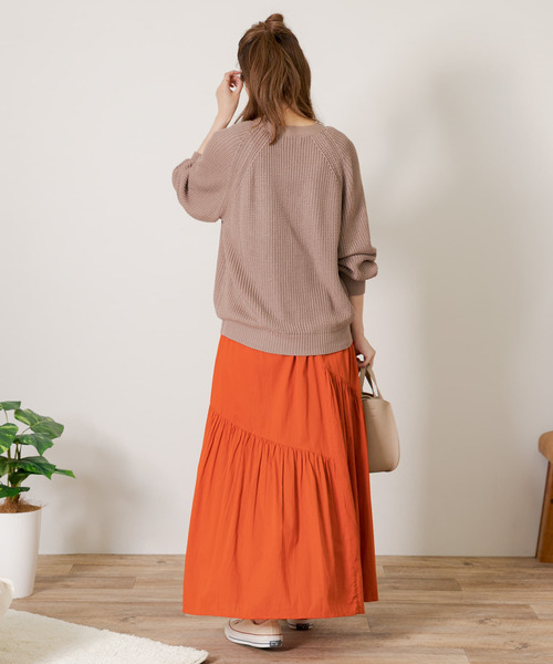 URBAN RESEARCH Sonny Label（アーバンリサーチサニーレーベル）の「コードコットンアシメギャザースカート（スカート・レディース・グリーン/レッド/ブラック・FREE）」の22枚目の写真