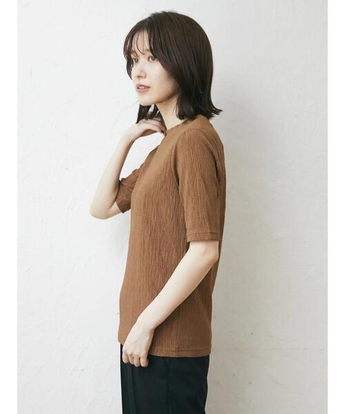 Green Parks(グリーンパークス)の「プリーツ加工カットプルオーバー(Tシャツ/カットソー・レディース・ブラック/オレンジ/グリーン/キャメル・FREE)」の12枚目の写真