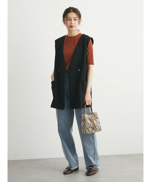 Green Parks(グリーンパークス)の「プリーツ加工カットプルオーバー(Tシャツ/カットソー・レディース・ブラック/オレンジ/グリーン/キャメル・FREE)」の6枚目の写真