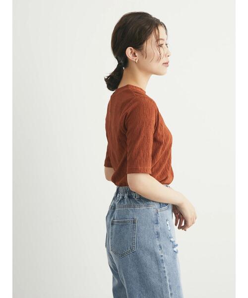 Green Parks(グリーンパークス)の「プリーツ加工カットプルオーバー(Tシャツ/カットソー・レディース・ブラック/オレンジ/グリーン/キャメル・FREE)」の20枚目の写真