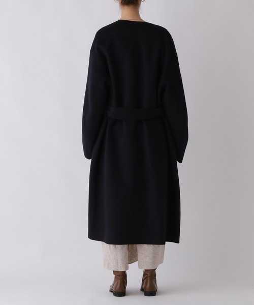 BABYLONE(バビロン)の「リバーロングコート(ノーカラーコート・レディース・ネイビー/ブラウン系その他・フリー)」の12枚目の写真