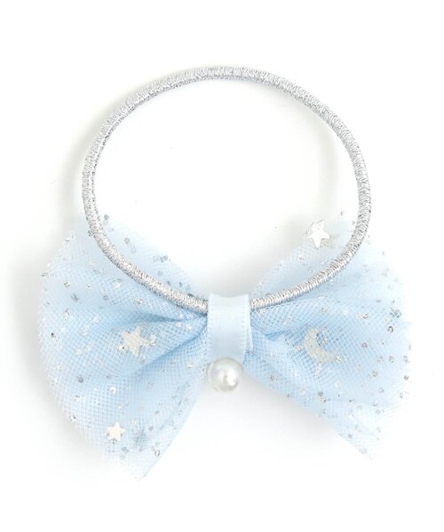apres les cours（アプレレクール）の「チュール&パールモチーフヘアゴム（ヘアゴム・キッズ・オフホワイト/サックスブルー/アイボリー/ラベンダー・FREE）」の7枚目の写真