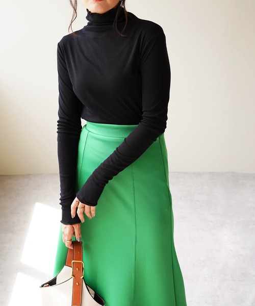 IAMUSE（アイアミューズ）の「【IAMUSE】シアーフライスシームレスタートルプルオーバー S0726（その他トップス・レディース・ブラック/グレイッシュベージュ/オフホワイト/ライトグレー・FREE）」の11枚目の写真