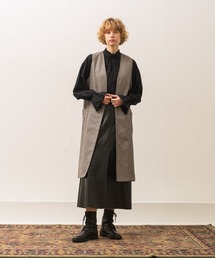 ALLUMER | ハウンドトゥースロングジレ(ベスト)