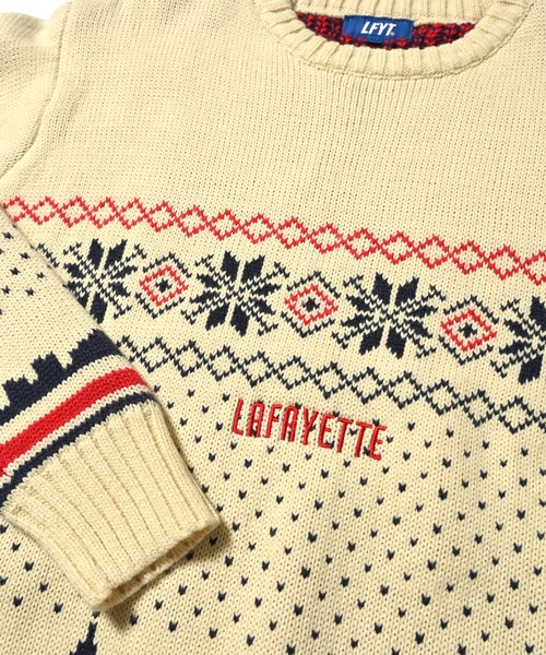 LFYT（エルエフワイティー）の「LFYT ラファイエット [Lafayette] - シティ スケープ セーター ニット [CITY SCAPE SWEATER] LA220402（ニット/セーター・メンズ・グリーン/ナチュラル/ネイビー・MEDIUM/LARGE/XX-LARGE/X-LARGE）」の9枚目の写真
