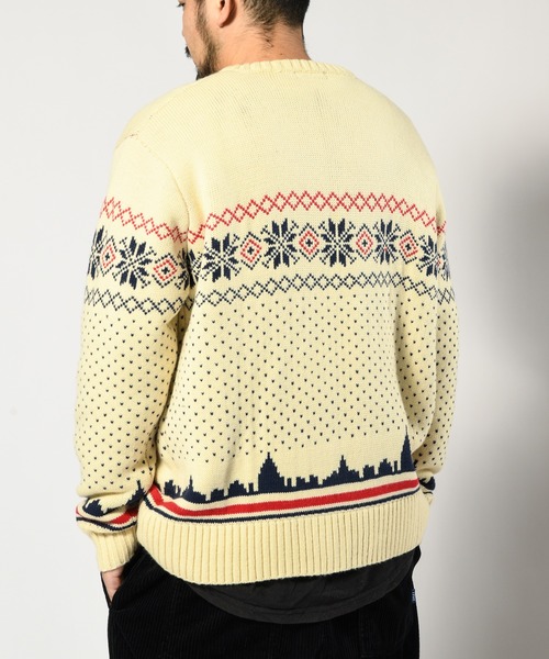 LFYT（エルエフワイティー）の「LFYT ラファイエット [Lafayette] - シティ スケープ セーター ニット [CITY SCAPE SWEATER] LA220402（ニット/セーター・メンズ・グリーン/ナチュラル/ネイビー・MEDIUM/LARGE/XX-LARGE/X-LARGE）」の13枚目の写真