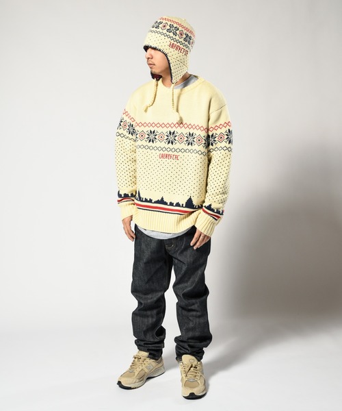 LFYT（エルエフワイティー）の「LFYT ラファイエット [Lafayette] - シティ スケープ セーター ニット [CITY SCAPE SWEATER] LA220402（ニット/セーター・メンズ・グリーン/ナチュラル/ネイビー・MEDIUM/LARGE/XX-LARGE/X-LARGE）」の14枚目の写真