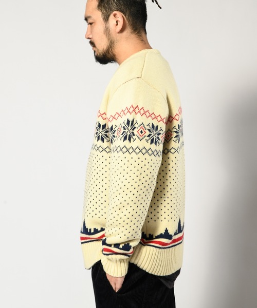 LFYT（エルエフワイティー）の「LFYT ラファイエット [Lafayette] - シティ スケープ セーター ニット [CITY SCAPE SWEATER] LA220402（ニット/セーター・メンズ・グリーン/ナチュラル/ネイビー・MEDIUM/LARGE/XX-LARGE/X-LARGE）」の12枚目の写真