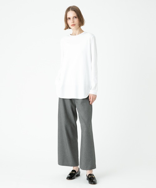 allureville（アルアバイル）の「ベーシックラウンドヘムロングスリーブT（Tシャツ/カットソー・レディース・ホワイト・1/2）」の5枚目の写真