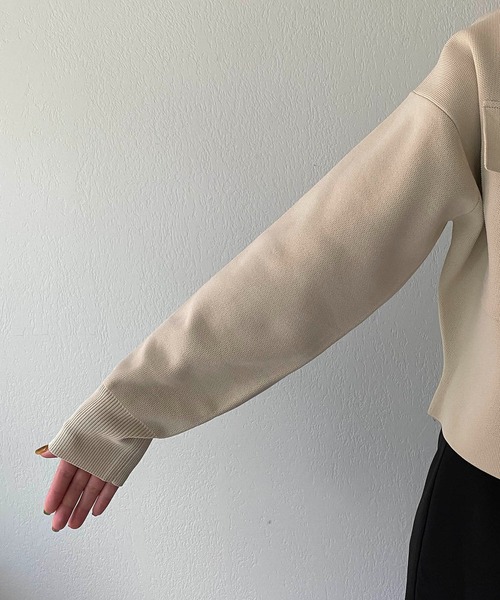 CAPRICIEUX LE'MAGE（カプリシューレマージュ）の「ニットブルゾン（ブルゾン・レディース・カーキ/ホワイト系その他・FREE）」の13枚目の写真