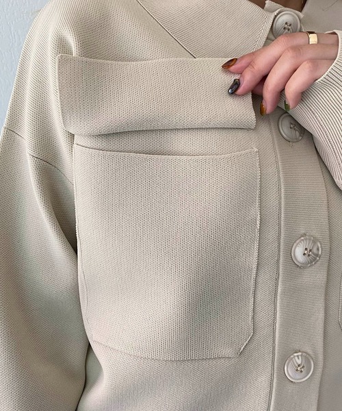 CAPRICIEUX LE'MAGE（カプリシューレマージュ）の「ニットブルゾン（ブルゾン・レディース・カーキ/ホワイト系その他・FREE）」の7枚目の写真