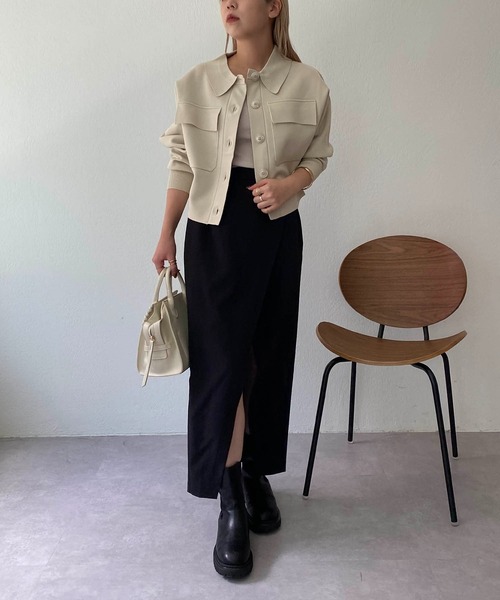 CAPRICIEUX LE'MAGE（カプリシューレマージュ）の「ニットブルゾン（ブルゾン・レディース・カーキ/ホワイト系その他・FREE）」の10枚目の写真