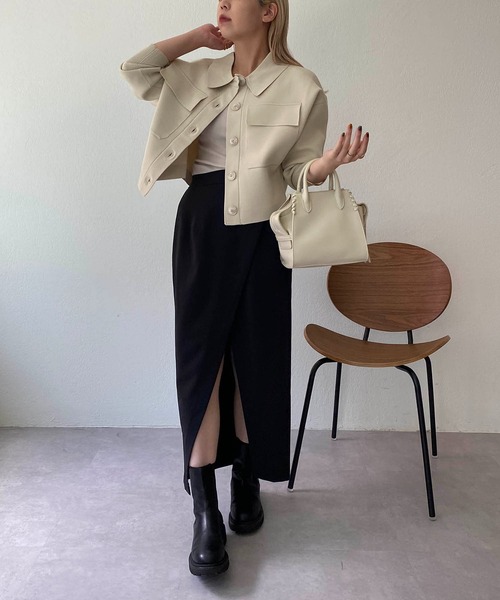 CAPRICIEUX LE'MAGE（カプリシューレマージュ）の「ニットブルゾン（ブルゾン・レディース・カーキ/ホワイト系その他・FREE）」の12枚目の写真